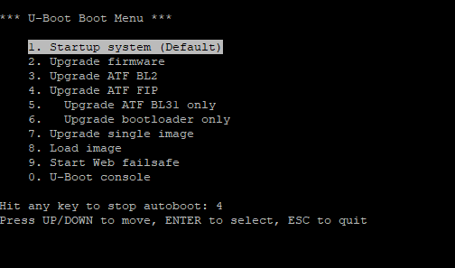 u-boot boot menu